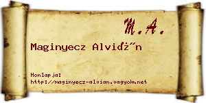Maginyecz Alvián névjegykártya
